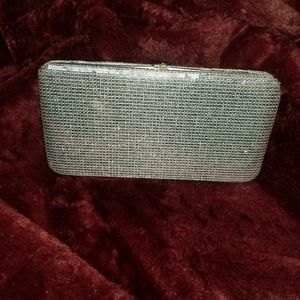 Silver sequin wallet